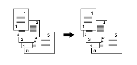 コピー/スキャン | 異なるサイズが混ざった原稿